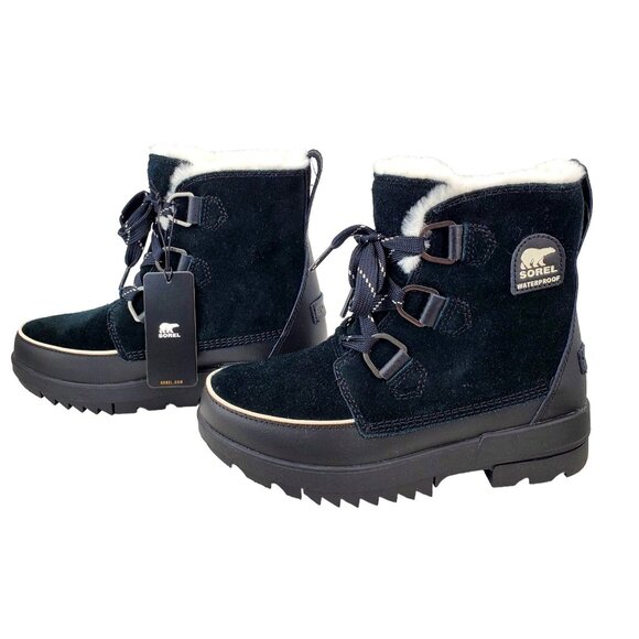 SOREL Boots TIVOLI IV Womans 8 Fur Suede Leather Waterproof Shoes Outdoor Black - Picture 14 of 16